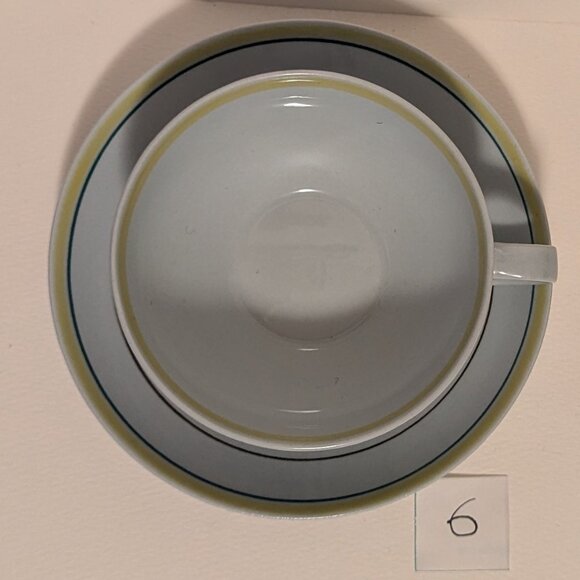 Vintage Handpainted Arabia Finland Windflower Teacup and Saucer with Flaw - Picture 3 of 11